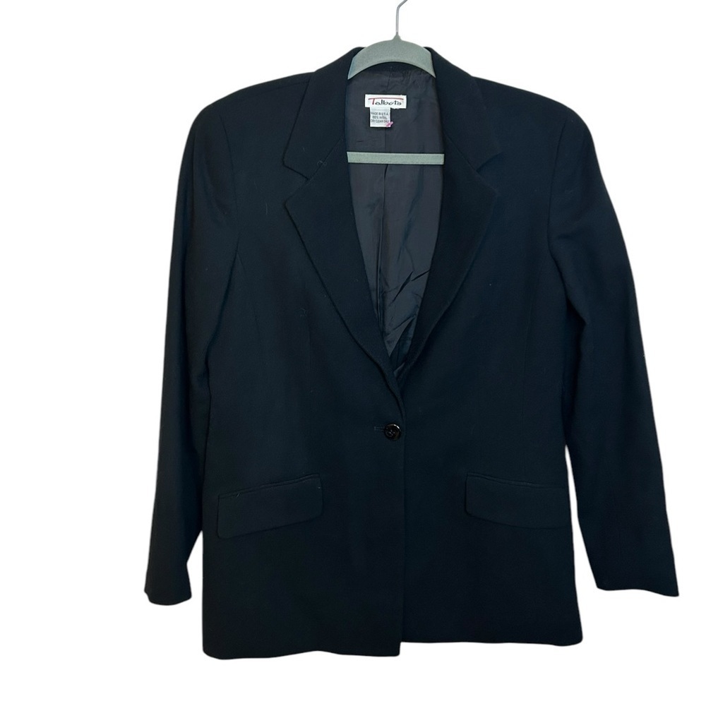 Talbots Vintage Classic Black Wool Single Button Blazer